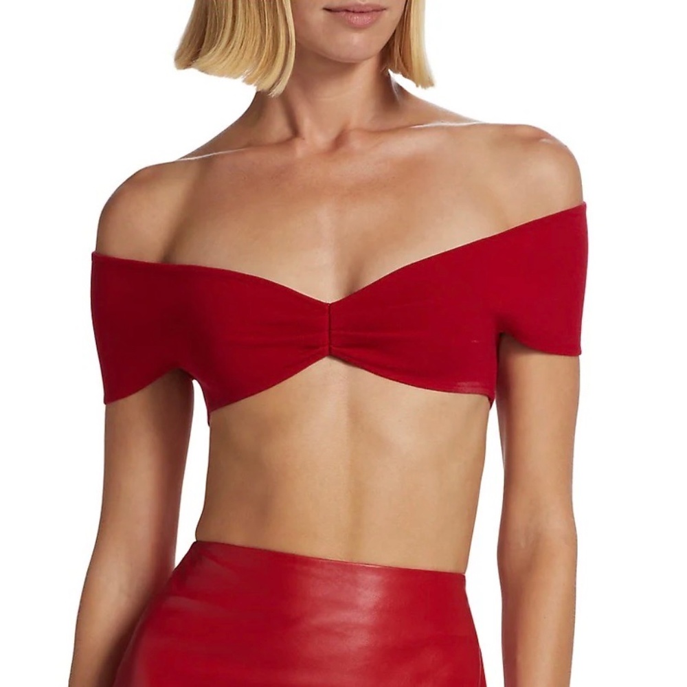 Zeynep Arcay red knit cropped top NWT Sz 2